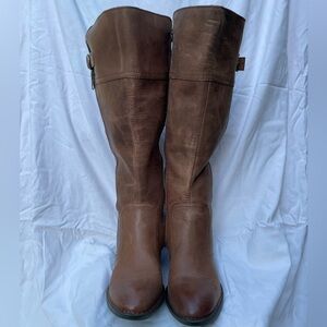 Born “Fannar” Tan Leather Knee-High Boots